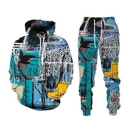 New Hip Hop 3d Cartoon Printed Tracksuit Set Man Woman Hoodie+pants 2pcs Sets Fashion Sportwear Spring Autumn Pullover Clothing.