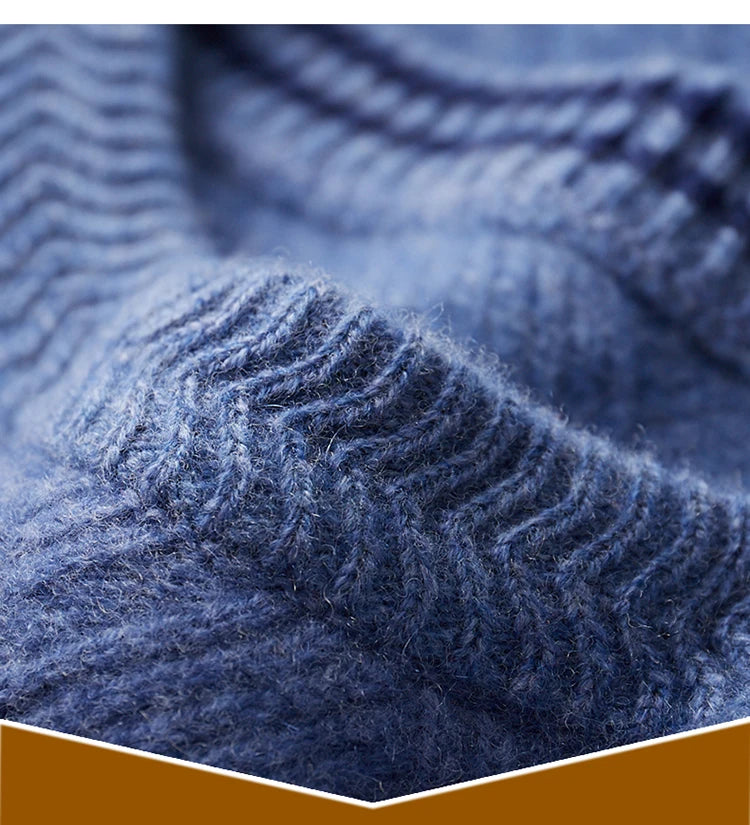 LHZSYY Men' New 100%Cashmere Sweater Winter O-Neck Mat Pullovers Long Sleeve Loose Plus Size Base Shirt Thicken Casual Knit Tops.