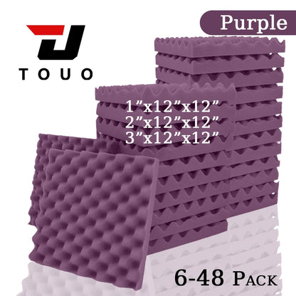 TOUO Egg Trough Wall Soundproof Foam 6 12 24 48 Pcs High Density Sound Absorbing Material Acoustic Foam Ceiling Noise Insulation