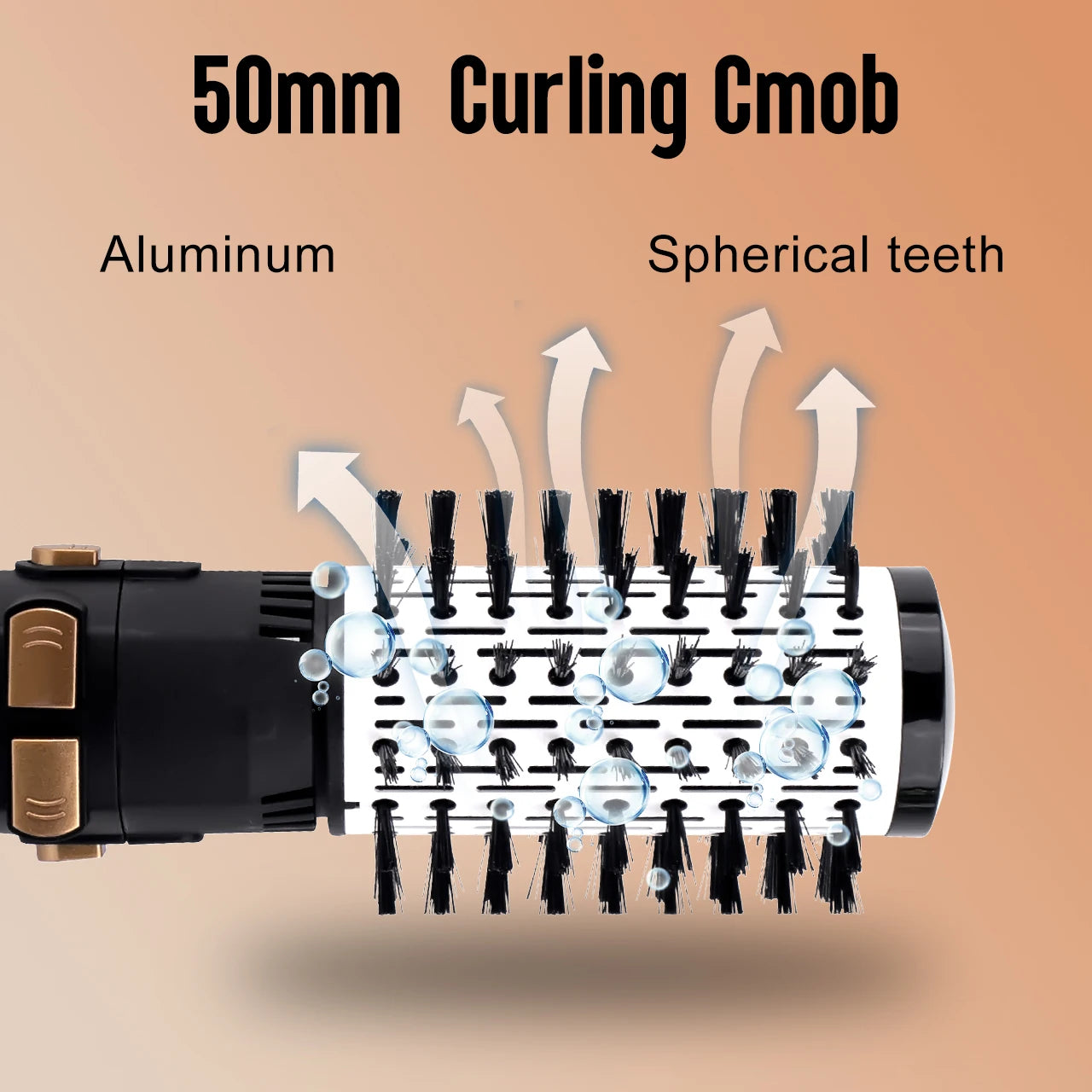 Hatteker EU 4-Head Hot Air Brush Hair Dryer Strong Wind Electric Straightener Curler Roller Comb Blower Styling Tool for Woman.