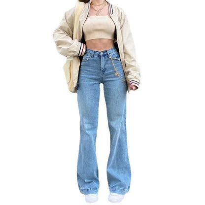 Jeans Women Straight Pants 2025 Streetwear Mid Waist Distressed Washed Mom Jenas Floor Length Vintage Basics Trousers Denim.
