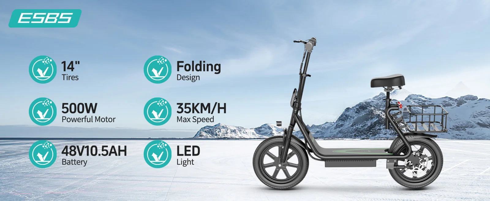New Design Electric Scooter for Adults 350W/500W AOVOPRO High Performance Motor Foldable Escooter with 25/45KM Commute Range.