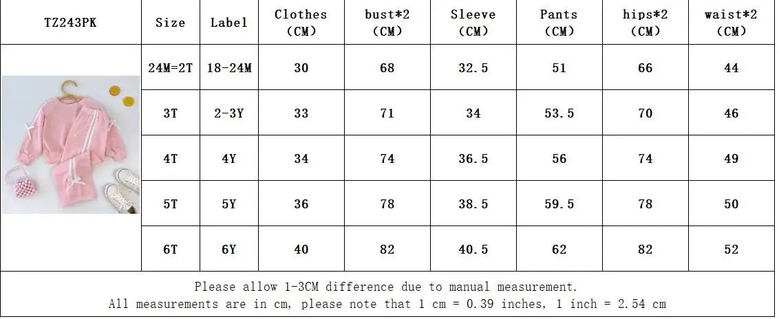 Bear Leader Kids Clothes Girls Autumn Fashion Bow Decoration Pink Sports Top+Pants Two-piece Sets Children's Daily Casual Wear.