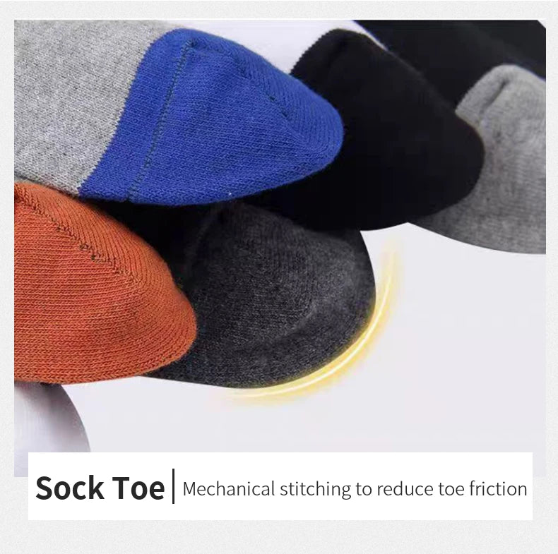 5 Pairs of Autumn and Winter MEN'S Sports Socks for Summer Leisure, Sweat Wicking, Lightweight and Breathable Basketball Socks.
