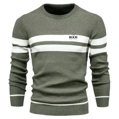 New Autumn Pullover Men's Sweater O-neck Patchwork Long Sleeve Warm Slim Sweaters Men Casual Fashion Sweater Men Clothing.