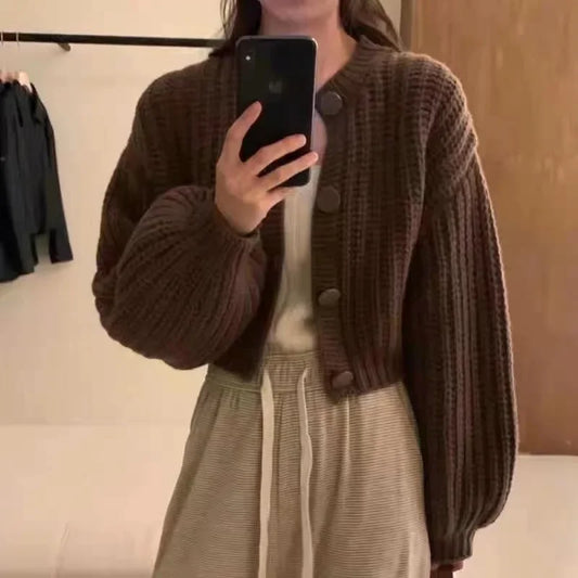 Zjaiss New 2025 Elegant Vintage Minimalist Lady Tops Chic Korean Fashion Short Cardigans Knitted Poncho Women Sweater.