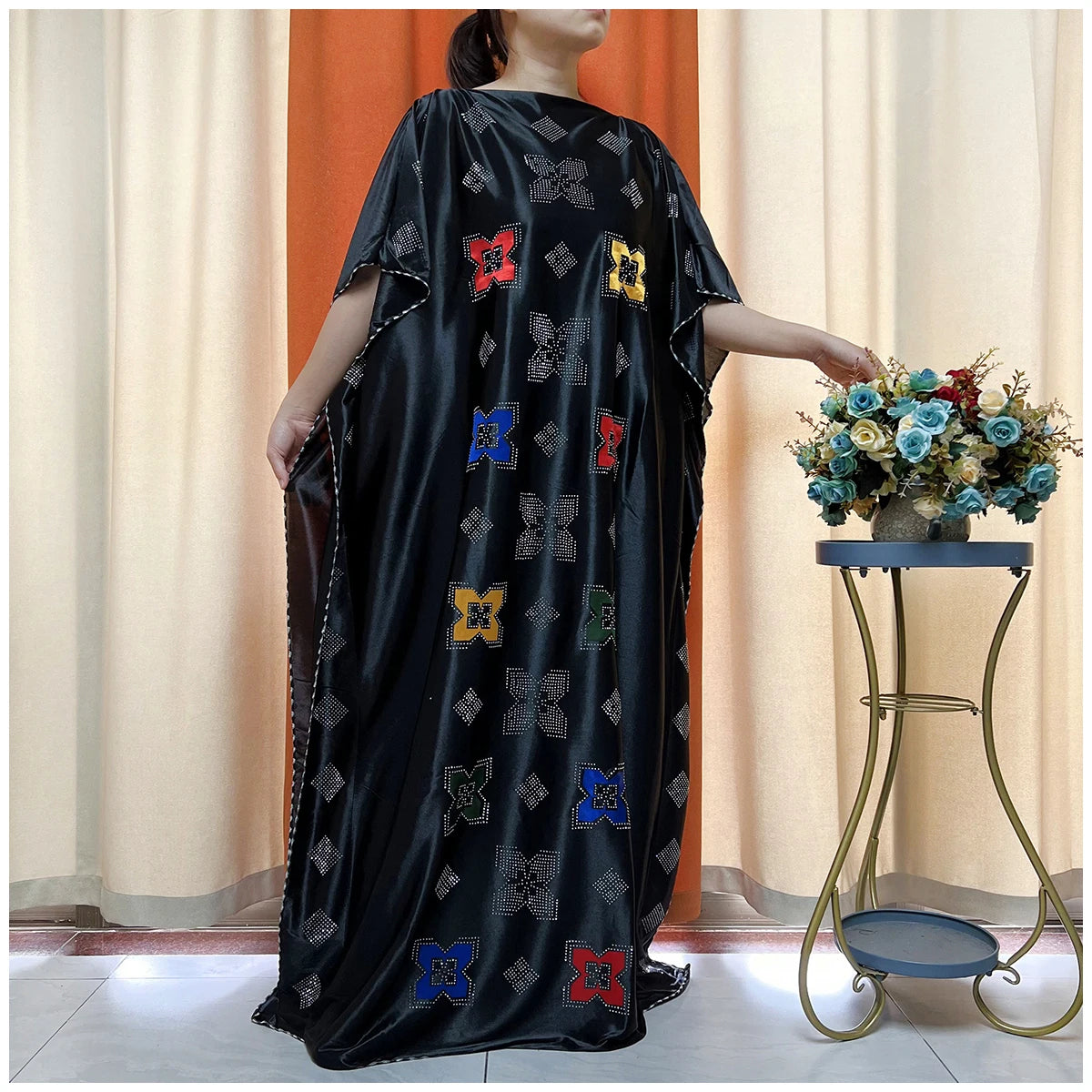 African Abaya For Women Kaftan islamic Clothing With Scarf African Women Dress Inlaid Mubarak Dubai Femme Luxury Muslim Dress.