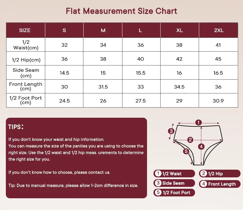 Menstrual Panties Woman Super Absorbent Menstrual Panties High Waist Bamboo Fiber Leakproof Menstruation Period Underwear Girl.