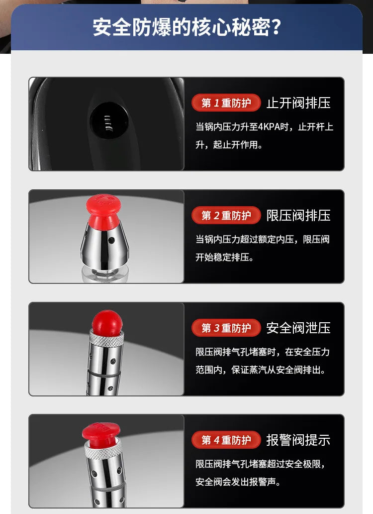 Pressure cooker, gas induction cooker, universal household gas, gas, open flame pressure cooker, large capacity.