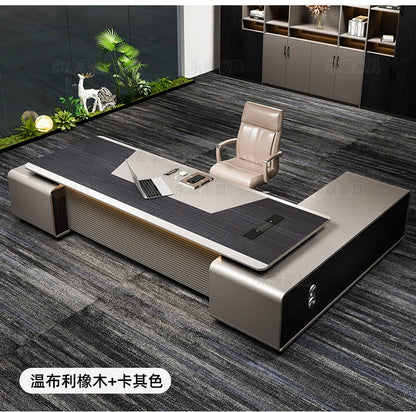 Nordischer minimalistischer Büroschreibtisch, moderner Luxus, Kreativität, Designer, L-förmiger Schreibtisch, fortschrittlicher Raum, Büromöbel, Arbeitstisch FYOD