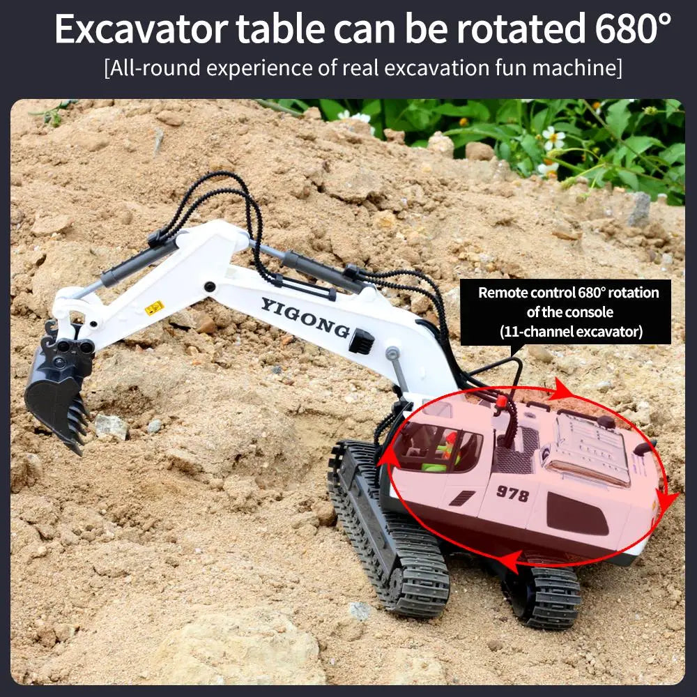 Teeggi 1:20 RC Excavator Car Children Toys 2.4G Remote Control Dump Truck Car Bulldozer Toy Radio Electric Car For Children Gift.