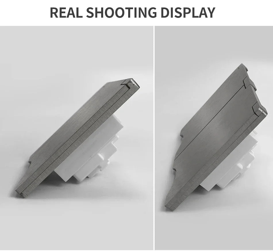 Wandmontage 1 Gang 2 Gang 8 mm Edelstahl-Panel-Buchse 13 A Schalter Computersteckdose Telefonsteckdose Thai US UK EU Frankreich.
