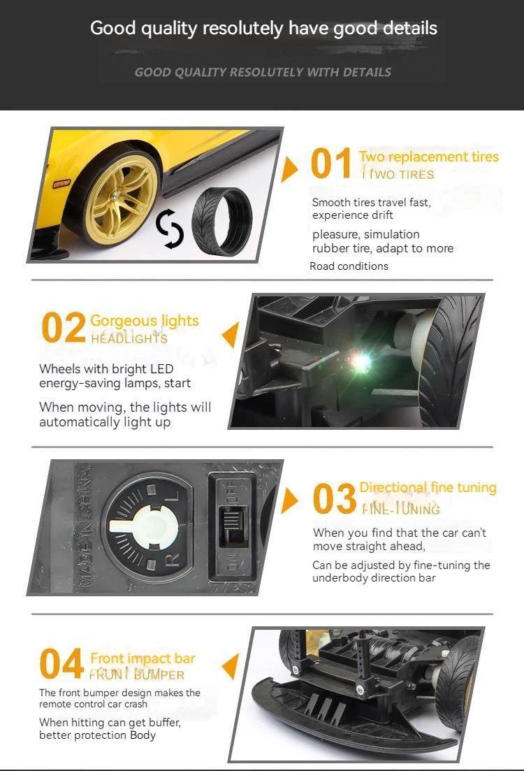 1: 10 4wd 70km/H Remote-Controlled Drifting Car Drifting Wheel Anti-Collision Off-Road Racing Car Remote-Controlled Off-Road