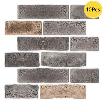 1/10pcs 3D Wall Sticker Self-adhesive Faux Brick Wall Panel Peel and Stick Kitchen Tile Backsplash Bathroom Wall Tile Sticker