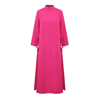 Plus Größe VONDA Frauen Lange Maxi Roben Kleid 2024, Elegante Chinesische Stil Bowknot Stehkragen Party Schlitz Sommerkleid Vintage Vestidos.