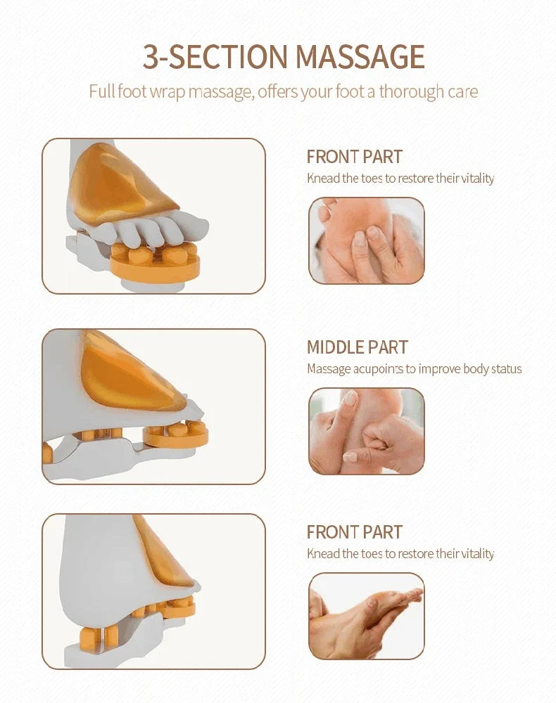 Electric Shiatsu Foot Massager Health Care Heating deep Kneading Scraping Vibration Air Compression Massage Therapy Anti-stress.