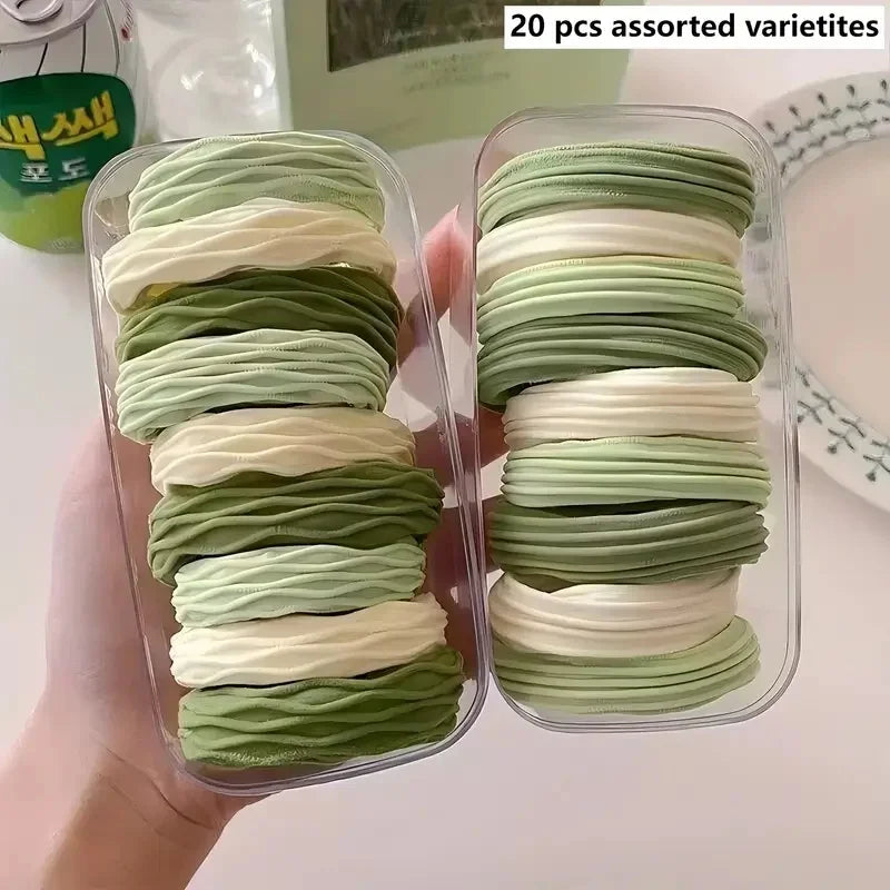 20Pcs High-Elasticity Hair Ties for Women Minimalist Hair Bands Soft Stretchy Ponytail Holders Everyday Elastic Hair Accessories.