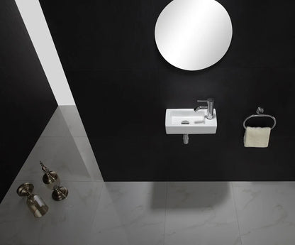 Wandbehang Waschbecken Balkon Ultra schmale Badezimmer Waschbecken Keramik Plattform Waschbecken Home Schlafzimmer Wandwaschbecken Mini