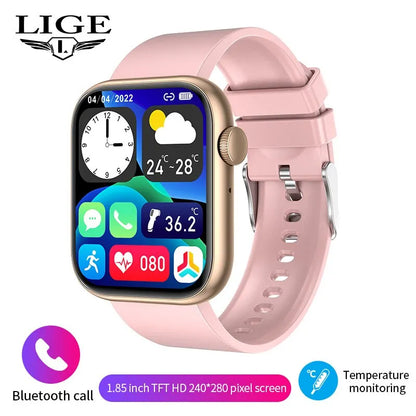 LIGE Smart Watch For Women Full Touch Screen Bluetooth Call Waterproof Watches Sport Fitness Tracker Smartwatch Lady Reloj Mujer