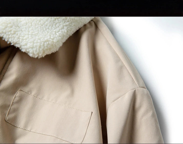 Daunen-Baumwoll-Parkas-Jacke für Damen, mittellang, über dem Knie, 2025, neue koreanische lockere Mode, Winter, gepolstert, weiblich, verdickt.