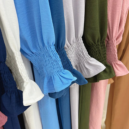 Jilbab Prayer Clothes Women Ramadan Islamic Jilbeb 2 Piece Set Dubai Turkish Modest Outfit Layered Khimar Scarf Hijab+Long Dress.