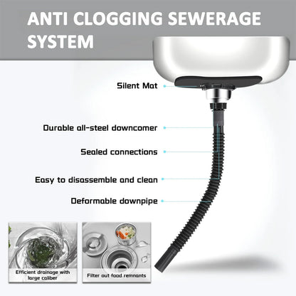Freistehendes Küchenspülbecken aus Edelstahl mit Kaltwasserhahn – Einzelschüssel-Design, geeignet für Camping, Gärten, Wäsche.