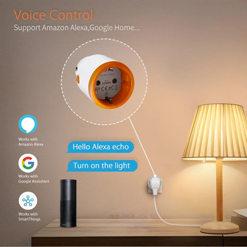 Zigbee Smart Plug 16A EU Smart Steckdose mit Power Monitoring Timing Funktion Sprachsteuerung über Homekit Alexa Google Home Yandex.