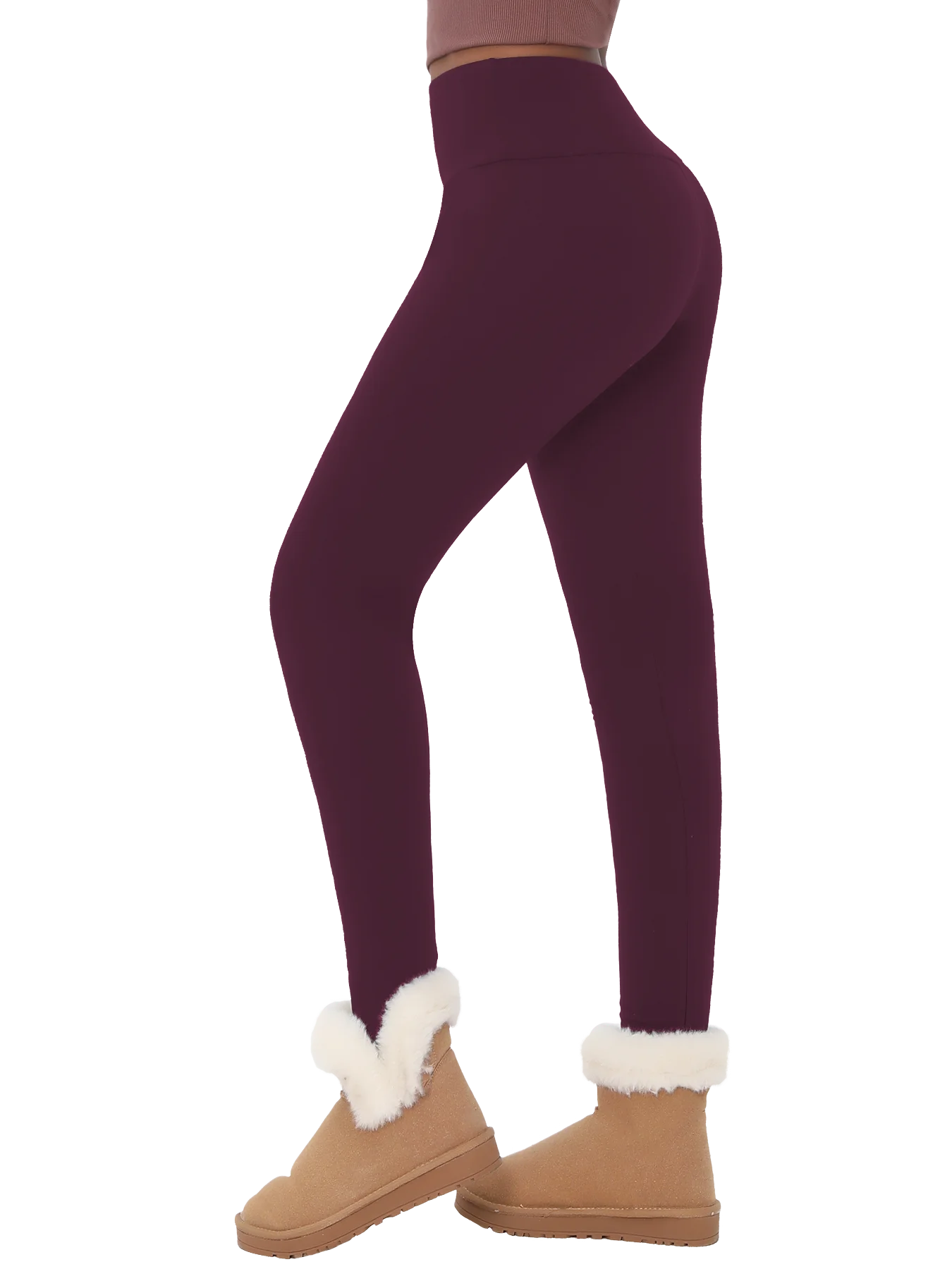 Womens Thermal Fleece Lined High Waisted Leggings. Workout Winter Warm Thick Tights Soft Yoga Pants.
