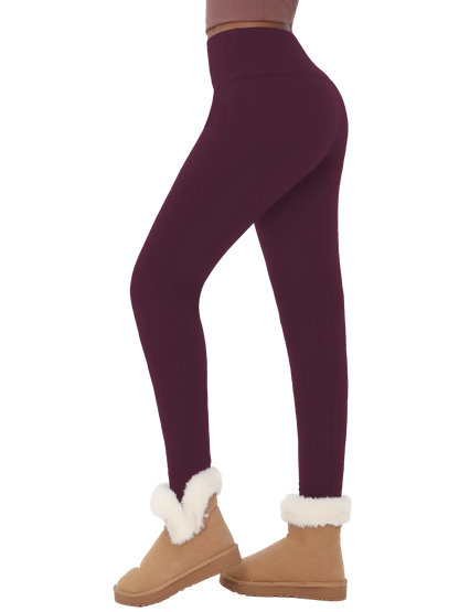 Womens Thermal Fleece Lined High Waisted Leggings. Workout Winter Warm Thick Tights Soft Yoga Pants.