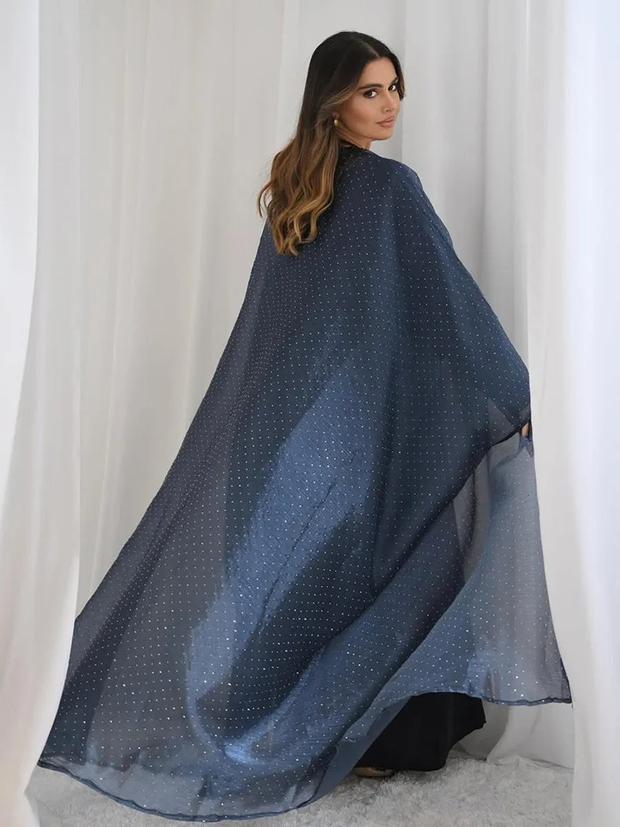 Women Arabic Eid Muslim Dubai Abaya Luxury hot diamonds Hijab Dress Kimono Cardigan Kaftan Robe Femme Islam Clothing Kebaya.