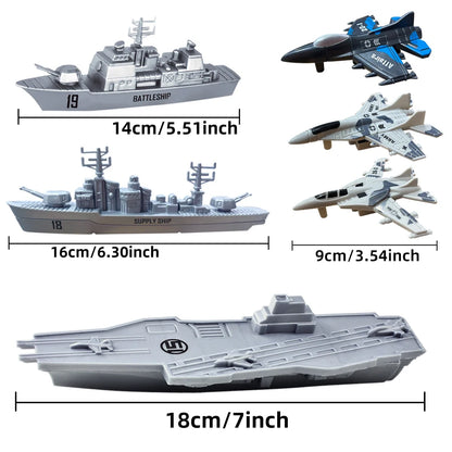 Navy and Army Marine Aircraft Carrier Fighter Military Model Land Armored Vehicle Tank Helicopter Toy Children's Boy Toy.