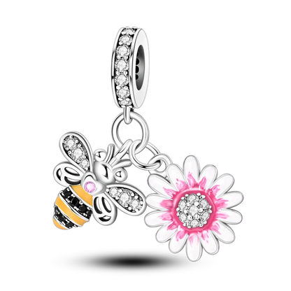 Flowers Series 925 Sterling Silver Sunflowers Tulip Carnation Charms Fit Original Bracelet  For Women Jewelry Making