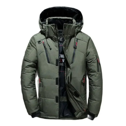 Men White Duck Down Parkas -20 Degree Winter Jacket Men's Thick Warm Snow Parkas Overcoat Windbreaker Hooded Parkas Coat Hombre