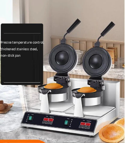Digital Display Double-Headed UFO Burger Waffle Donut Machine Stainless Steel Hot Sale Electric Ice Cream Waffles Burger Maker.