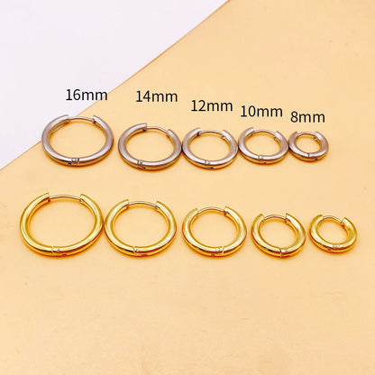 2022 New Simple Stainless Steel Small Hoop Earrings for Women Men Cartilage Ear Piercing Jewelry Pendientes Hombre Mujer.