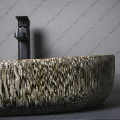 Vintage Elegant Countertop Washbasin Classic Blue Art Hotel Ceramic Basins Sink Multiple Styles Outdoor Balcony Bathroom Sinks