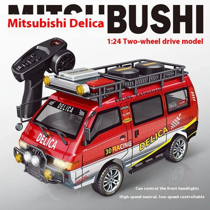 1/24 RC Car 1:24 Scale Mitsubishi Delika Car Model 2WD/4WD High Speed Remote Control Car Toy With Light Gift.