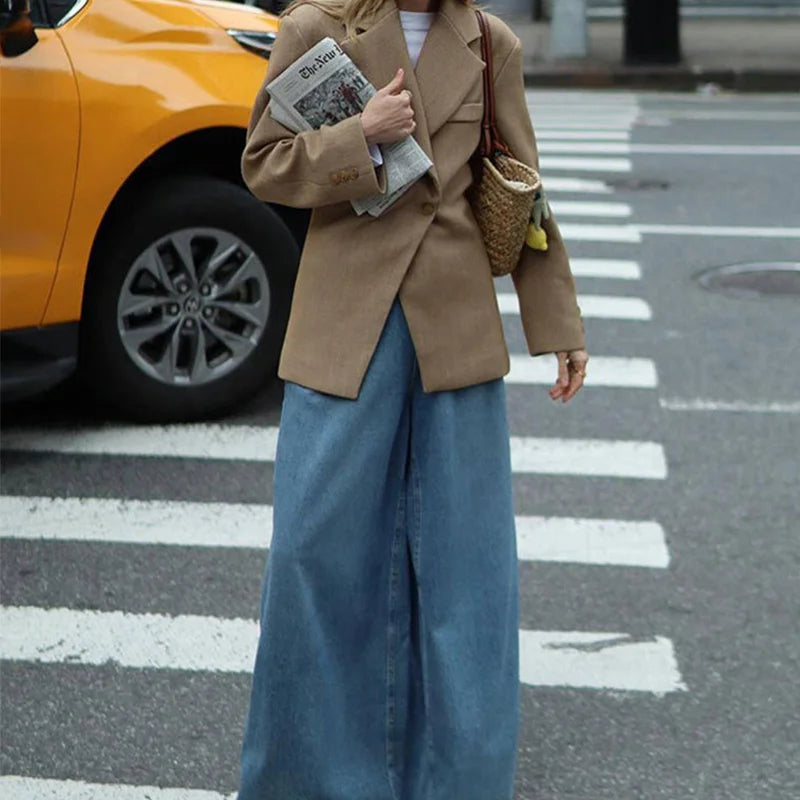 Neue Diagonal schnalle frauen Jacke Anzug Klassische Vintage Casual Jacken Herbst Mode Retro Frauen Mantel Revers Weibliche Mäntel Tops.