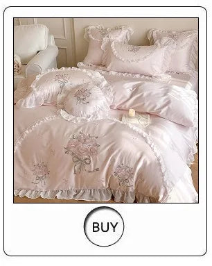 Three-Dimensional Rose Flowers Lace Ruffles Princess Wedding Bedding Set Warm Milk Velvet Duvet Cover Bed Sheet Pillowcases 4Pcs.