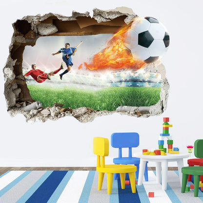 Creative Football PVC Wall Sticker Soccer Personalized Name Wall Decals For Kids Boys Room Mural Bedroom Decor Poster Art