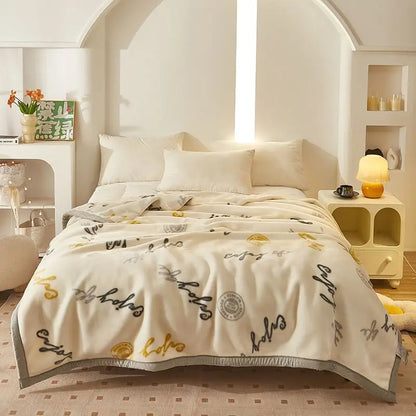150x200cm Raschel Blanket Thick Double-layer Soft Plush Quilt Double Sided Velvet Winter Dormitory Office Sofa Warm Bed Sheet