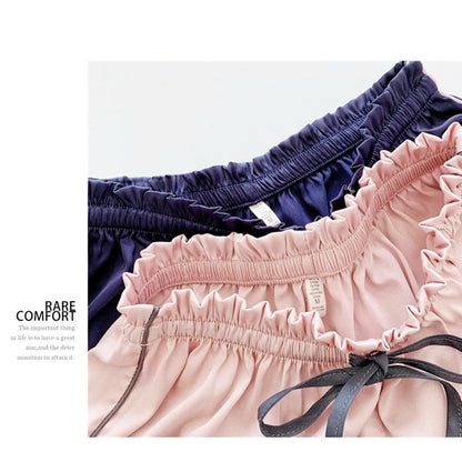 Sommer Kurzarm Pyjamas Frauen Eis Seide Dünne Stil Student Lose Große Nette Hause Kleidung Zwei Stück Set Pyjamas sommer.