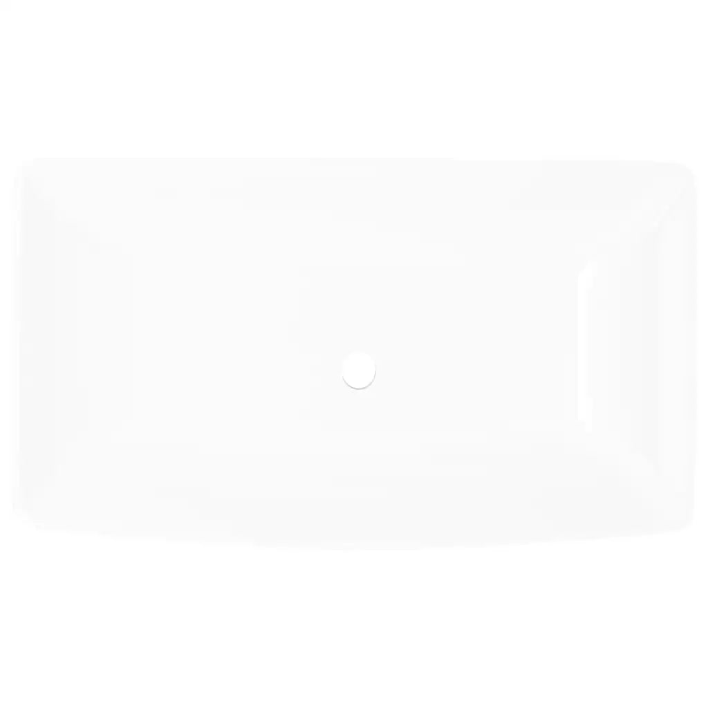 Luxuriöses Waschbecken aus weißer Keramik, rechteckig, 71 x 39 cm, Waschbecken, Badezimmer und Küchen, Dekoartikel, Badezimmerzubehör