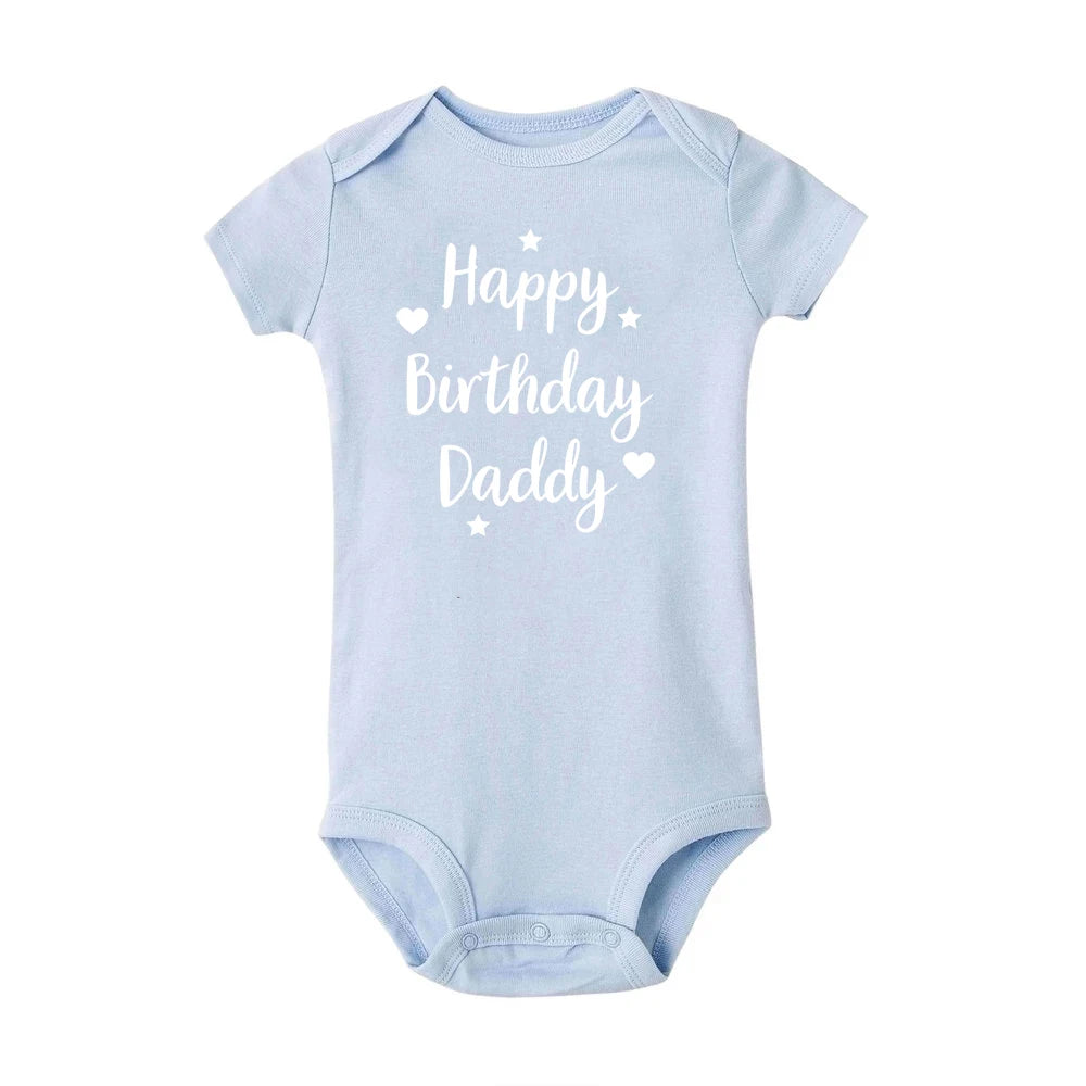 Alles Gute zum Geburtstag Papa Baby Body Vater Party Jungen Mädchen Outfit Strampler Säugling Sommer Kleinkind Kurzarm Kleidung Ropa Geschenke.