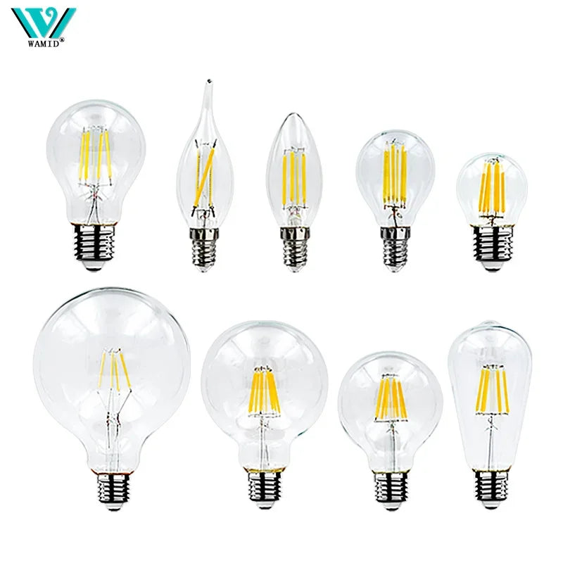 LED Retro Edison Glühbirne E14 E27 AC 220V 2W 4W 6W 8W Vintage Glas lampe C35 G45 A60 St64 G80 G95 G125 LED Filament Licht Wohnkultur.