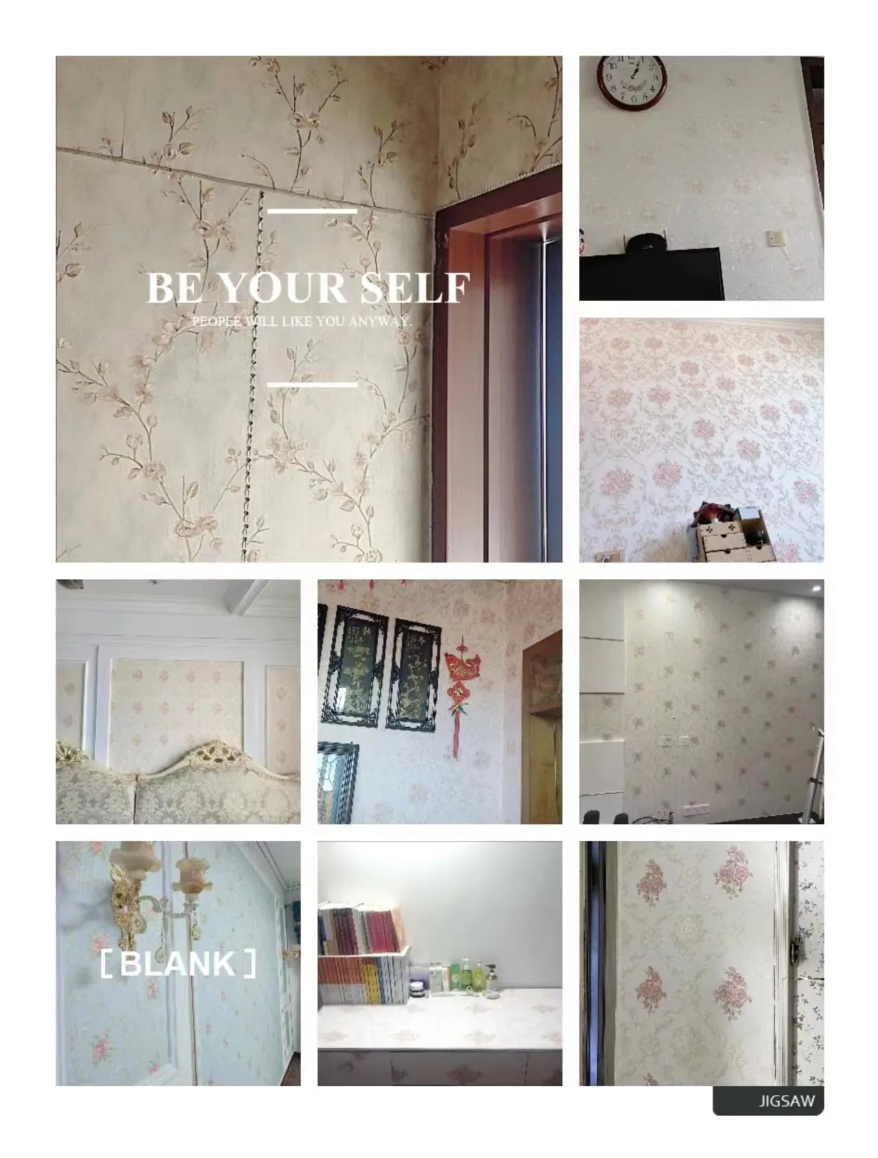 Blumentapete, selbstklebend, warm, für Mädchen, Schlafzimmer, 3D-Verdickung, Wanddekoration, Aufkleber, Wohnzimmer, Restaurant, Sofa, Hintergrund