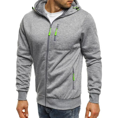 Men's Hoodies Long Sleeve Sweatshirt Zipper Design Hooded Sweatshirt for Men Clothing Sportswear Slim Fit Casual Jacket.