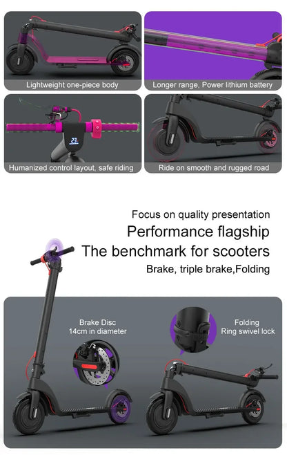 Alnsoor X7 City Electric Scooter 350W Motor 36V5AH Battery City Electric Scooter 10" Road Tire Electric Scooter.