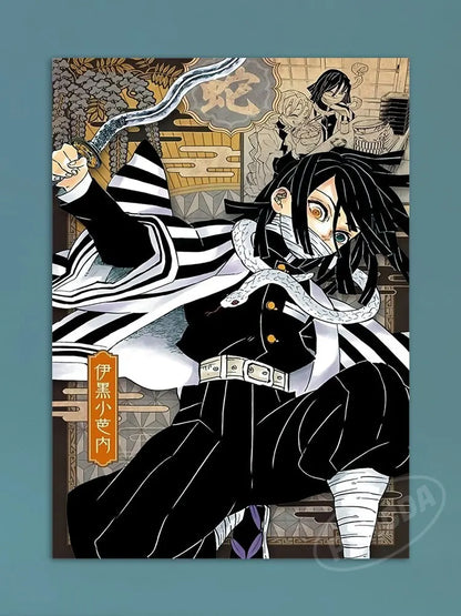 Modern Anime Canvas Wall Art  Demon Slayer Shinazugawa Sanemi Poster  Modular Home Decor for Living Room  Printed Painting.
