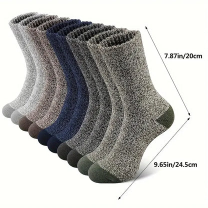 5 Pairs Merino Wool Socks For Men, Super Thick Hiking Socks Thermal Socks For Cold Weather.